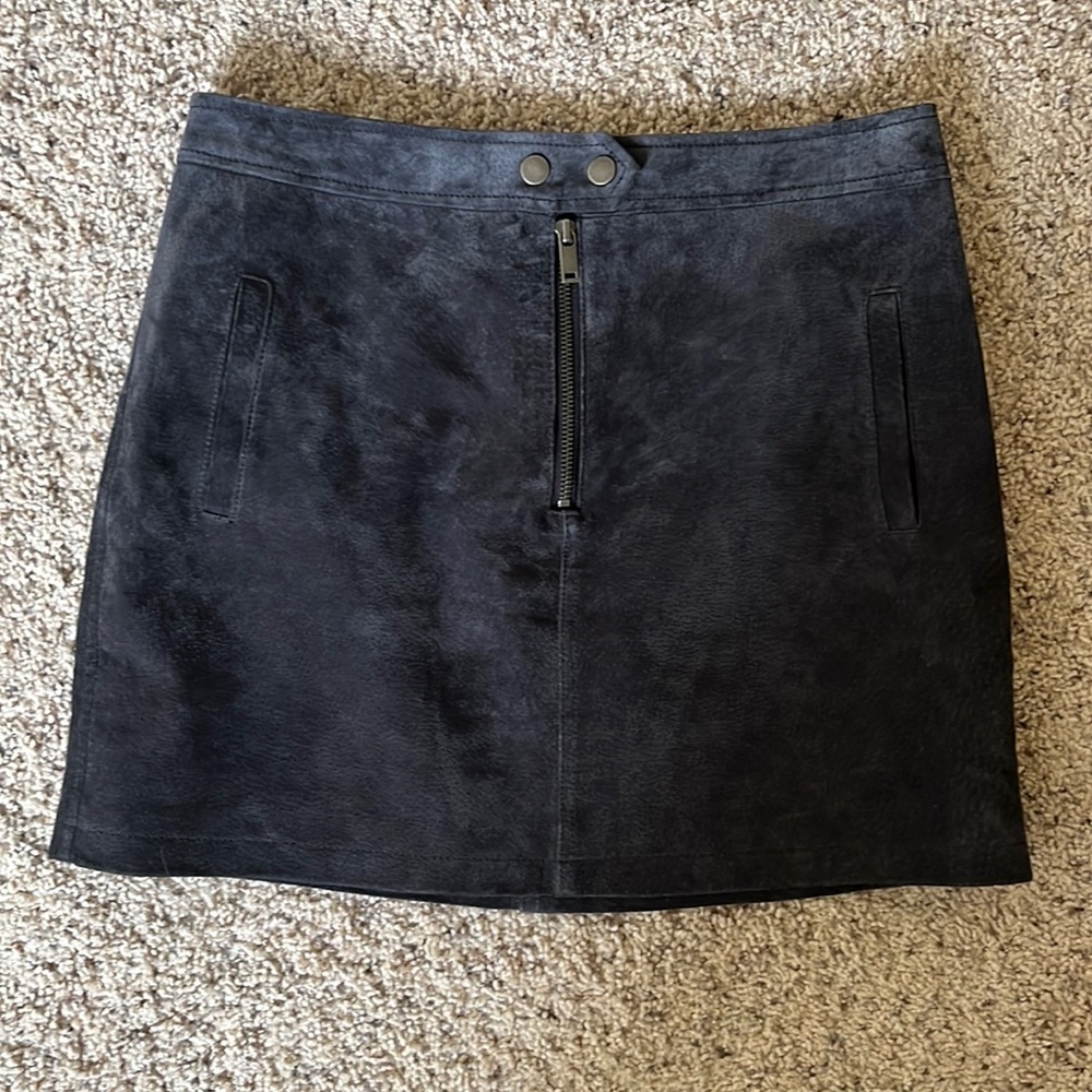 Blank NYC Free People Dark Gray Suede Mini Skirt